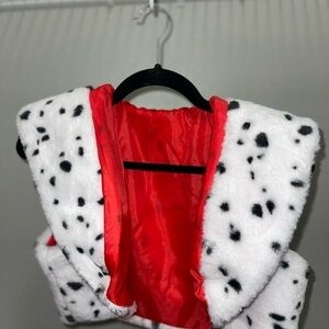 Spirit Dalmatian Faux Fur Vest - Red and White